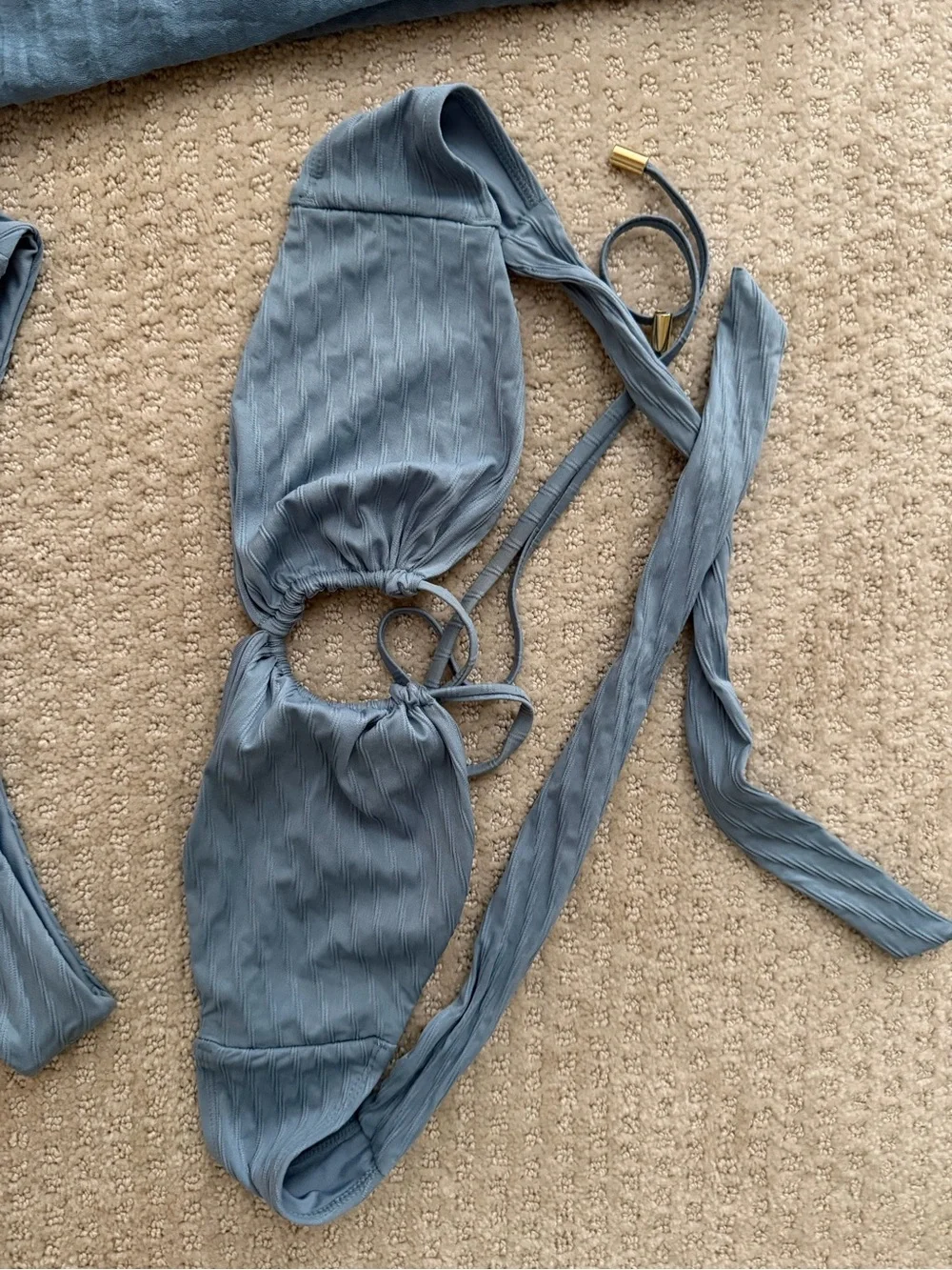 Monday Swimwear Dusty Blue Bikini Set NWOT
